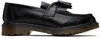 Dr. Martens Burgundy Adrian Smooth Leather Kiltie Loafers In Black
