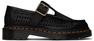 Dr. Martens' Black Adrian T-bar Leather Loafers In Black Classic