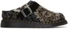 Dr. Martens' Black & Brown Isham Crochet Wool Mules In Black Crochet Wool &