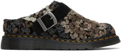 Dr. Martens' Black & Brown Isham Crochet Wool Mules In Black Crochet Wool &