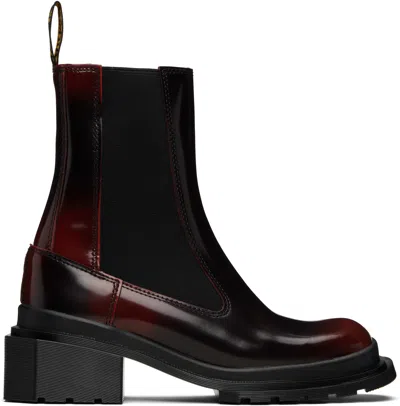 Dr. Martens' Black & Burgundy Maybole Square Toe Chelsea Boots