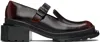 Dr. Martens' Black & Burgundy Maybole Square Toe Mary Jane Heels