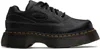 Dr. Martens' Black Buzz 5-eye Milled Nappa Leather Derbys In Black Milled Nappa
