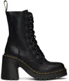 Dr. Martens' Chesney Leather Flared Heel Lace Up Boots In Black Sendal