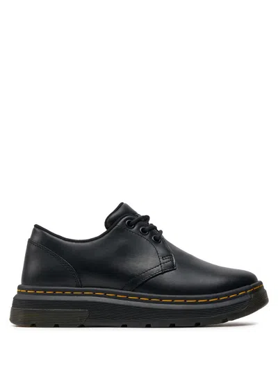 Dr. Martens Black Crewson Shoes The Leather In Nero
