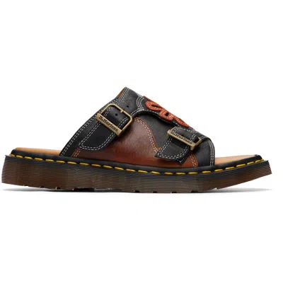 Dr. Martens Black Dayne 'made In England' Applique Sandals In Multi