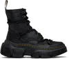 Dr. Martens' Black Dmxl 8-eye Leather Boots In Black Lunar