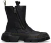 Dr. Martens' Black Dmxl Rigger Leather Boots In Black Lunar