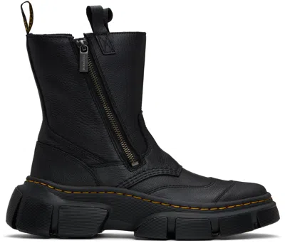 Dr. Martens' Black Dmxl Rigger Leather Boots In Black Lunar