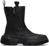 Dr. Martens' Black Dmxl Rigger Leather Boots In Black Lunar