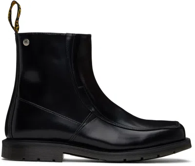 Dr. Martens' Black Durrow Zip Boots In Black Buttero