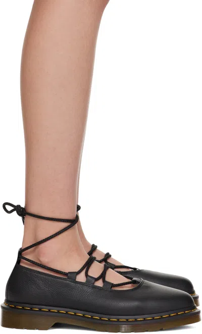 Dr. Martens' Black Elphie Ii Virginia Leather Ballerina Flats