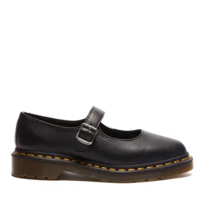 Dr. Martens Black Elphie Translucent Sole Leather Flats