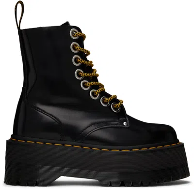 Dr. Martens' Black Jadon Max Platform Boots In Black Buttero