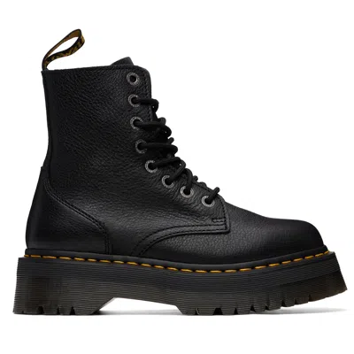 Dr. Martens Black Jadon Pisa Leather Platform Boots