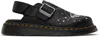 Dr. Martens' Black Jorge Ii Celestial Moth Embroidered Leather Slip-on Loafers In Black Wanama