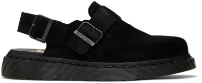 Dr. Martens' Black Jorge Suede Slingback Loafers In Black Repello Calf S