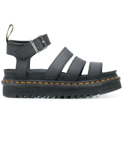 Dr. Martens' Black Leather Blaire Platform Sandals