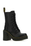 Dr. Martens' Chesney Leather Flared Heel Lace Up Boots In Blacksendal