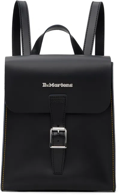 Dr. Martens' Black Leather Mini Backpack In Black Kiev/black Smo
