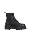Dr. Martens Black Leather Platform Boots In Black