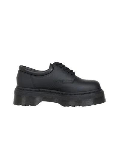 Dr. Martens Black Leather Platform Shoes With Bold Silhouette