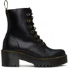 Dr. Martens Black Shriver Hi Ankle Boots In Black Vintage Smooth