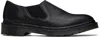 Dr. Martens' Black Louis Analine Leather Slip-on Loafers In Black Classic Analin