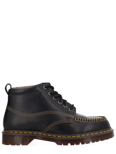 DR. MARTENS BLACK LOWELL CONTRAST BOOTS