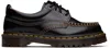 Dr. Martens' Black Lowell Leather Moc Toe Derbys In Black Analine