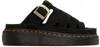 Dr. Martens' Black Maxxy Slide Sandals In Black Eh Suede
