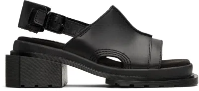 Dr. Martens' Black Maybole Open Toe Mules In Black Wanama