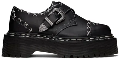 Dr. Martens' Black Monk Gothic Americana Loafers In Black Wanama