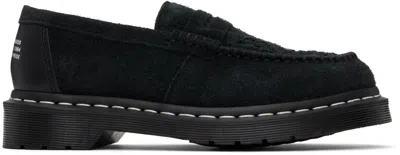 Dr. Martens' Black Neighborhood Edition Penton Nbhd Loafers In Black Hairy Suede