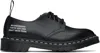 Dr. Martens' Black Neighborhood Edition Smiths Nbhd Smooth Leather Derbys In Black Smooth