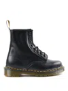 DR. MARTENS' BLACK SMOOTH LEATHER COMBAT BOOTS