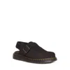 Dr. Martens Black Suede Leather Sandal In Black