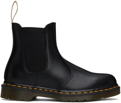 Dr. Martens' Black Vegan 2976 Chelsea Boots In Black Felix Rub Off