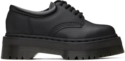 Dr. Martens' Black Vegan 8053 Quad Mono Oxfords In Black Felix Rub Off