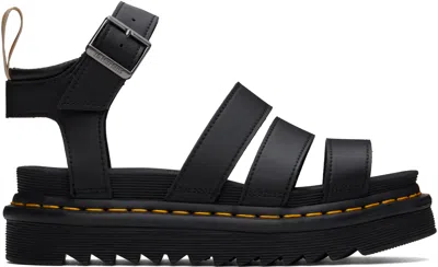 Dr. Martens Dr.martens Hydro Leather Blaire Sandals In Black Athena