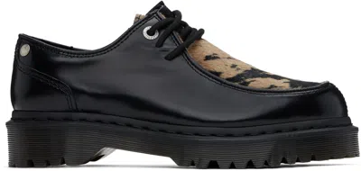 Dr. Martens' Black Zeffir 3i Bex Buttero Hair On Derbys In Black/beige