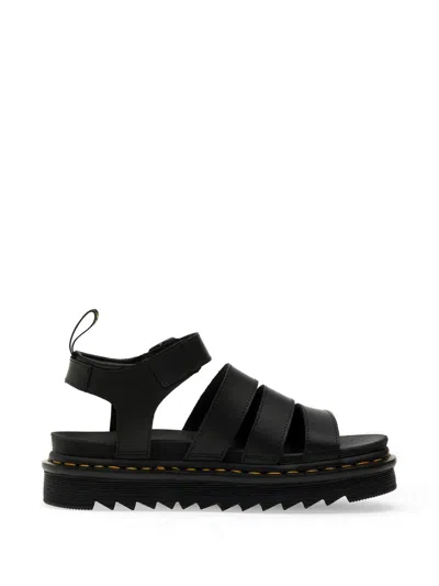Dr. Martens Blaire Athena Buckled Leather Sandals In Black
