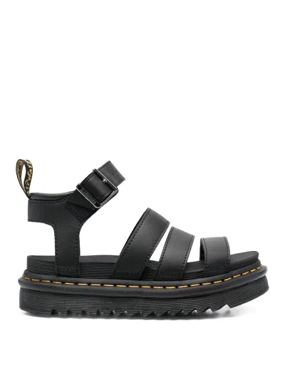 Dr. Martens' Blaire Hydro Leather Strap Sandals In Black