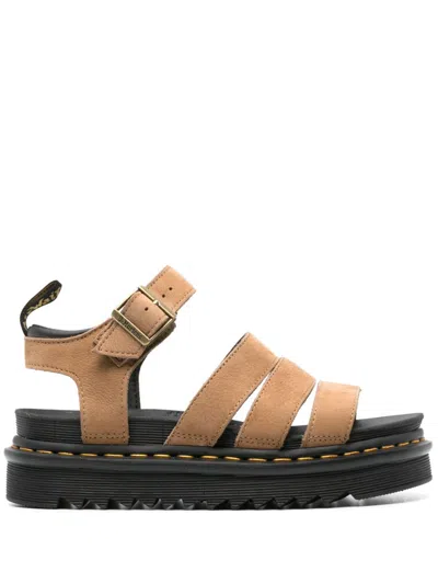 Dr. Martens Woman Sandals Military Green Size 6 Leather In Brown