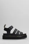 Dr. Martens' Dr. Martens Blair Sandal In Tumbled Leather With A Waxy Finish In Black
