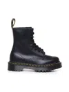 Dr. Martens' 1460 Bex Combat Boots In Black Leather In Black