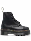 Dr. Martens Sinclair Platform Boots In Tumbled Nappa In Black