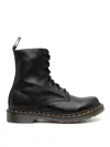 Dr. Martens Lace-up Ankle Boots With Textured Leather In Black