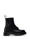 Dr. Martens Lace Up Leather Ankle Boots Pull Tab In Black