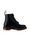 Dr. Martens' Leather Ankle Boots Contrast Stitching In Black